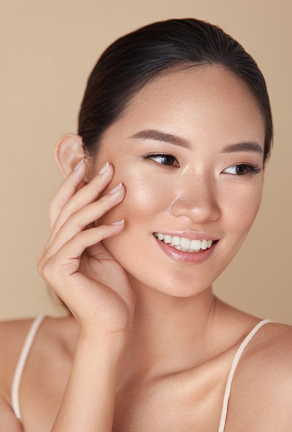 Photo of a woman with glowing skin