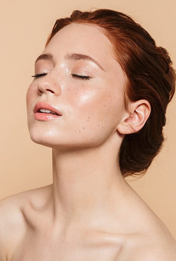 Photo of a woman with great skin after a PRP Facial