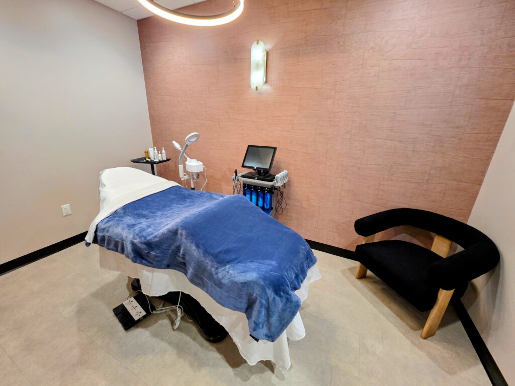 Esthetician room at 112 West Medical Aesthetics and Wellness